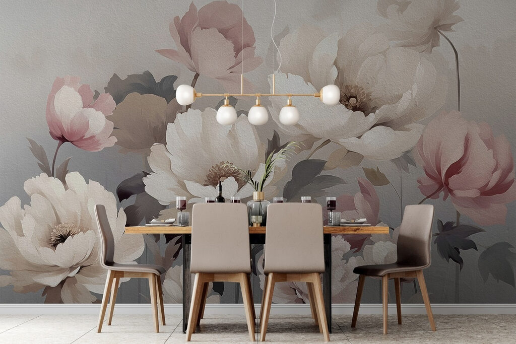 Muted pastel peonies — interior 3