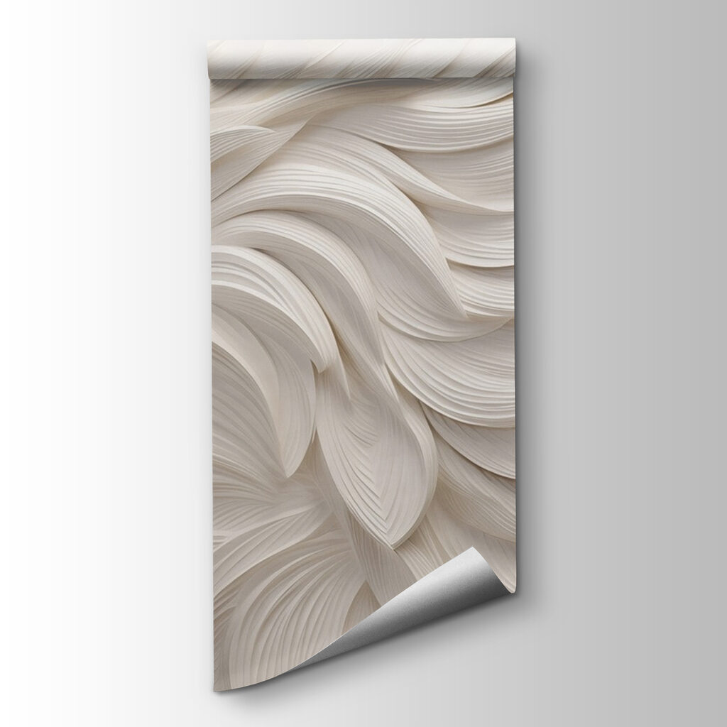 White layers fanning out — product view