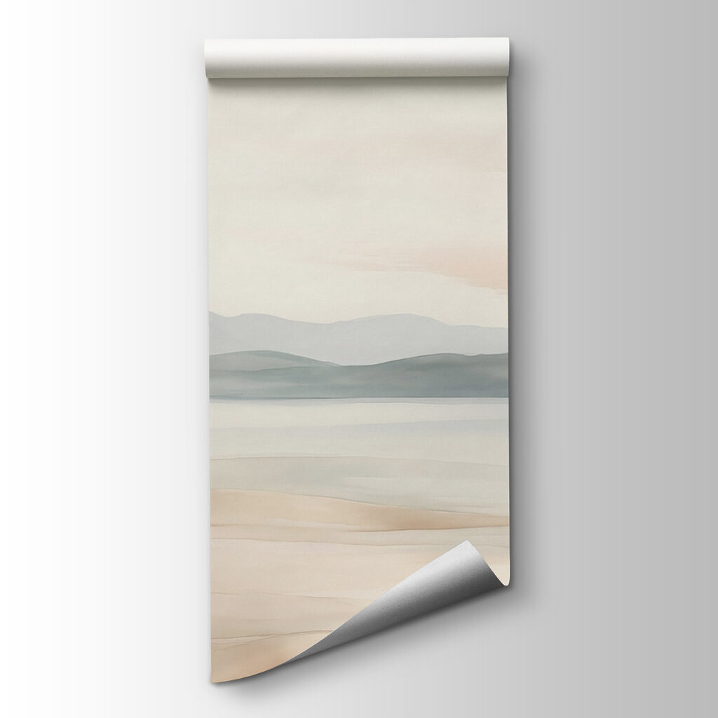 Lake before grey hills — product view