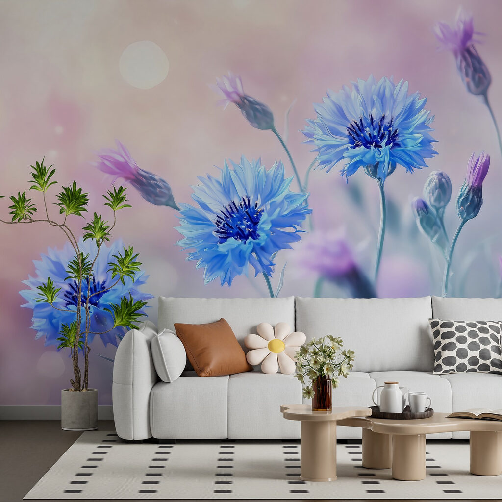 Cornflowers in pink light — interior 4