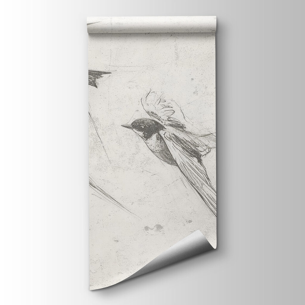 Swallows in pencil lines — product view