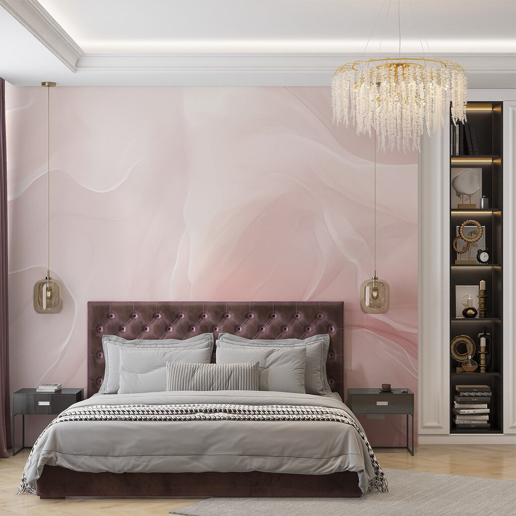 Pink flowing layers — interior 1