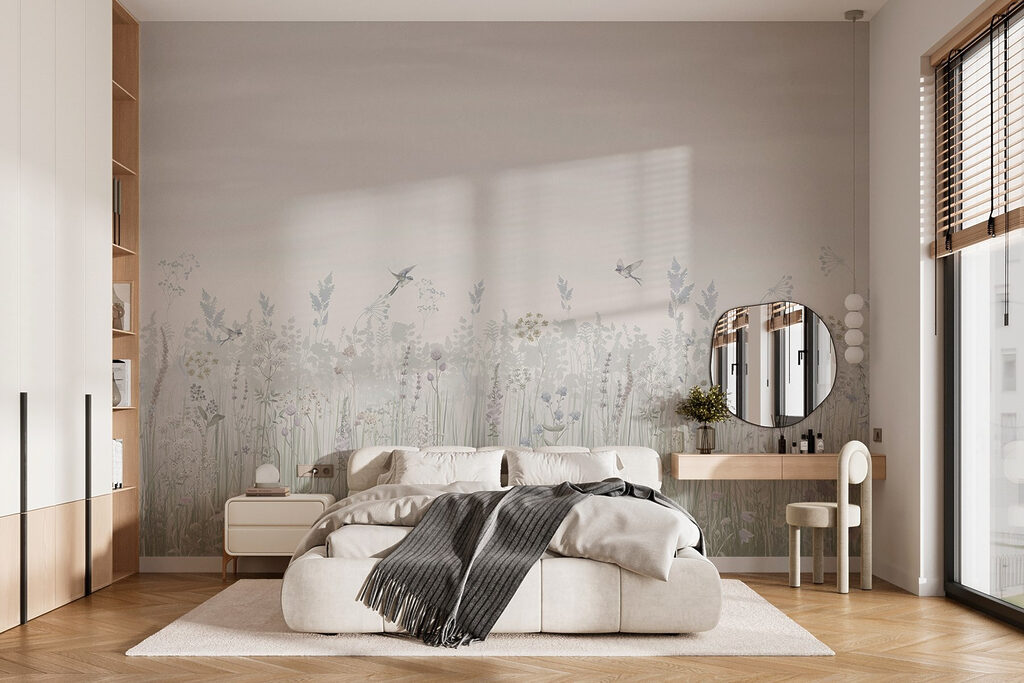 Birds over a meadow — interior 1