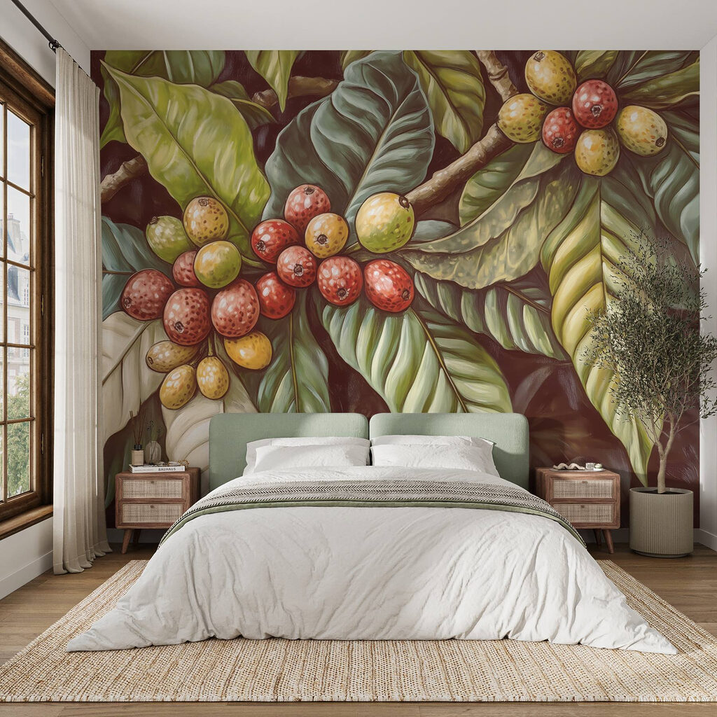 Coffee cherries and leaves — interior 5