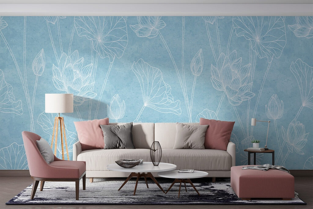 Fine white flower lines — interior 2