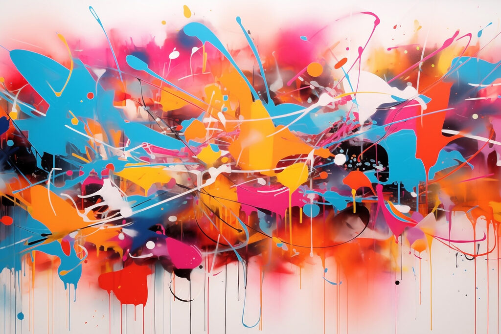 Colourful paint splashes — full design