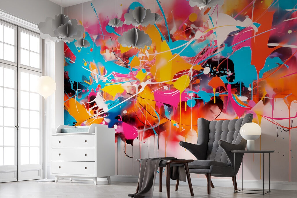 Colourful paint splashes — interior 3