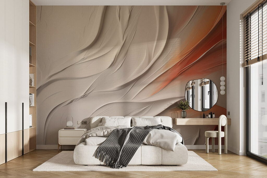 Cream layers, terracotta folds — interior 1