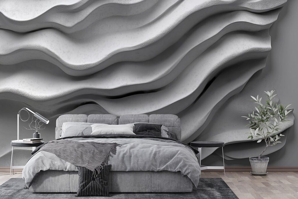 Grey wave layers — interior 3