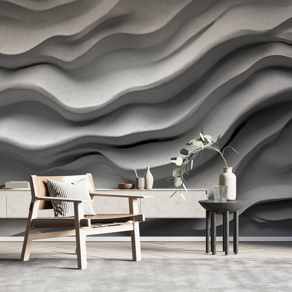 Grey wave layers — interior 4