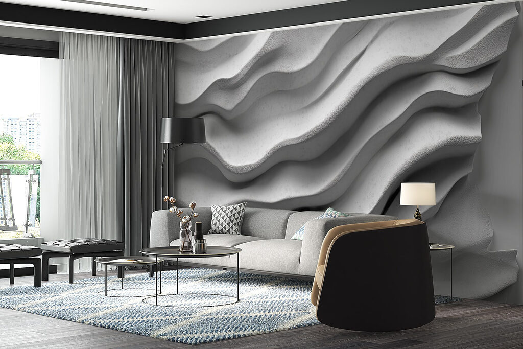 Grey wave layers — interior 6