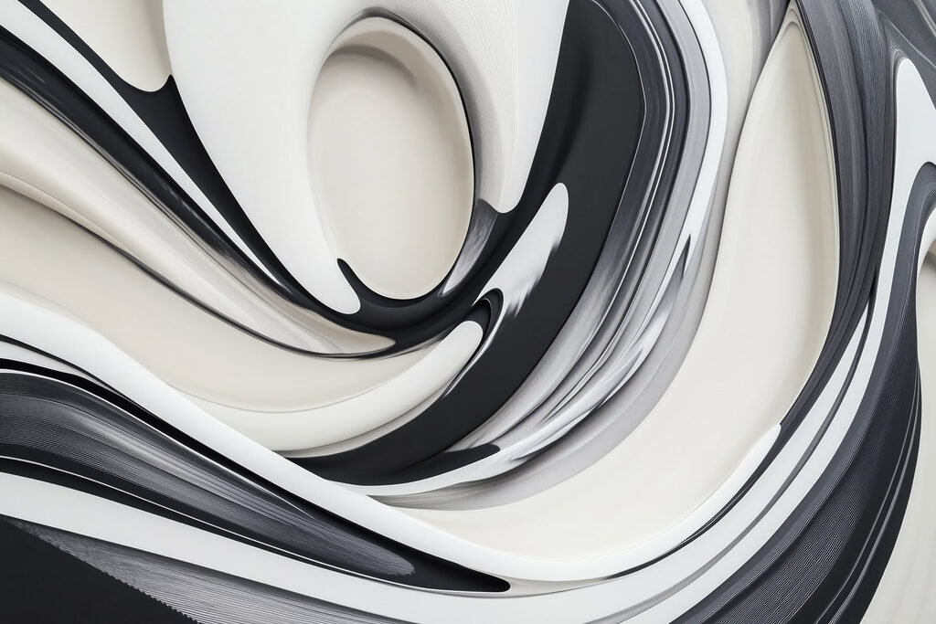 Black and white ribbons — full design