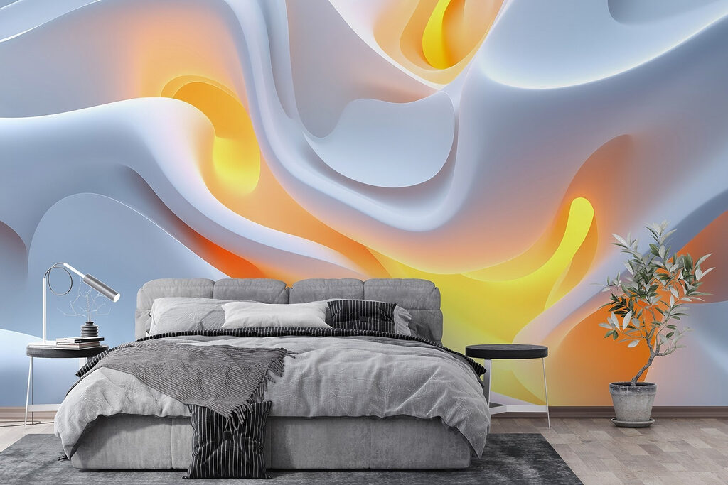 Glowing white curves — interior 1