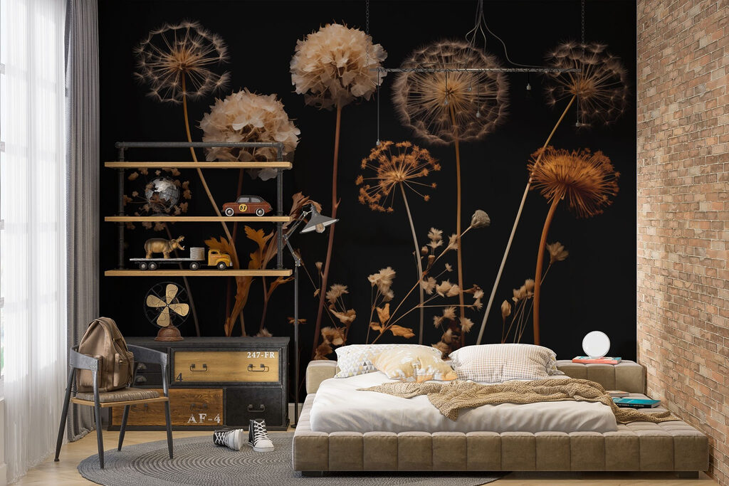Dried flowers at night — interior 1