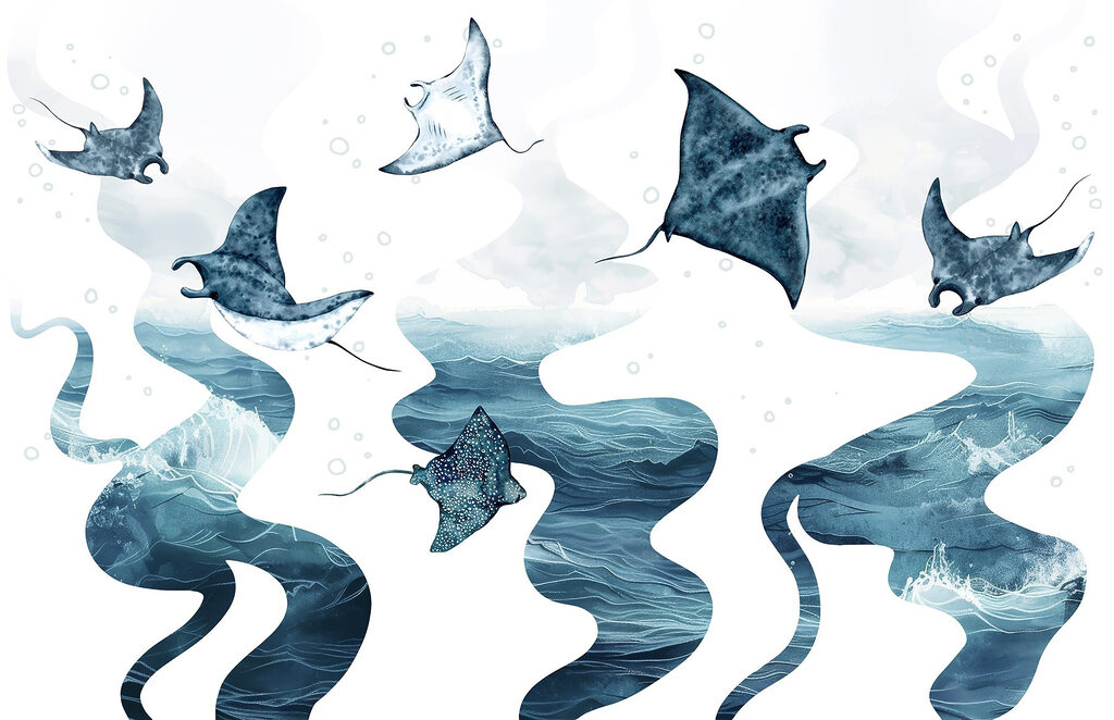 Stingrays above flowing currents — full design