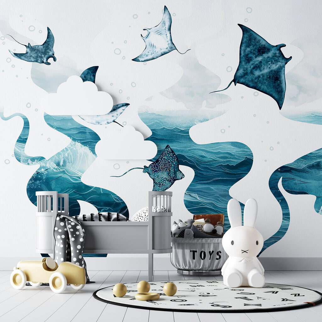 Stingrays above flowing currents — interior 4