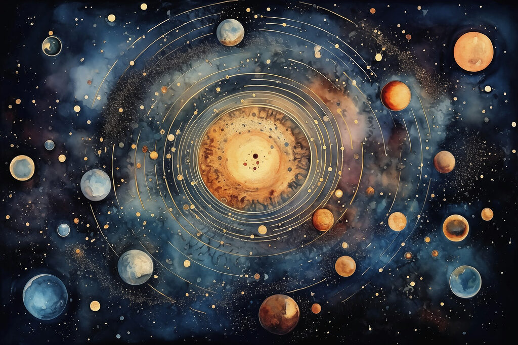 Sun among the planets — full design