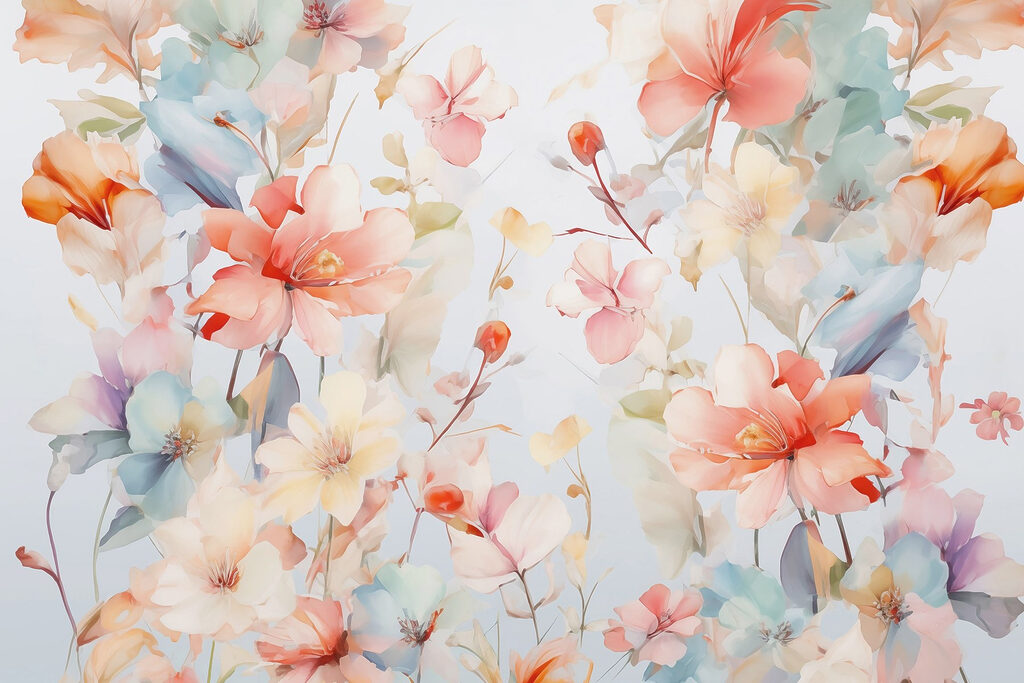 Loose painted bouquet — full design