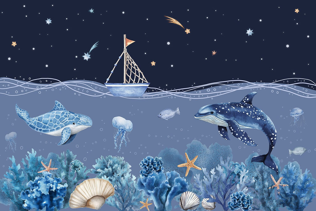 Sailboat above a reef — full design