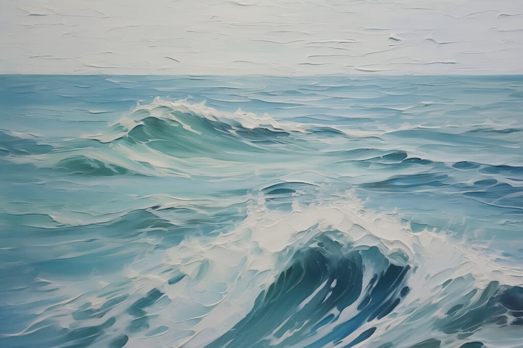 Turquoise surf in paint — full design