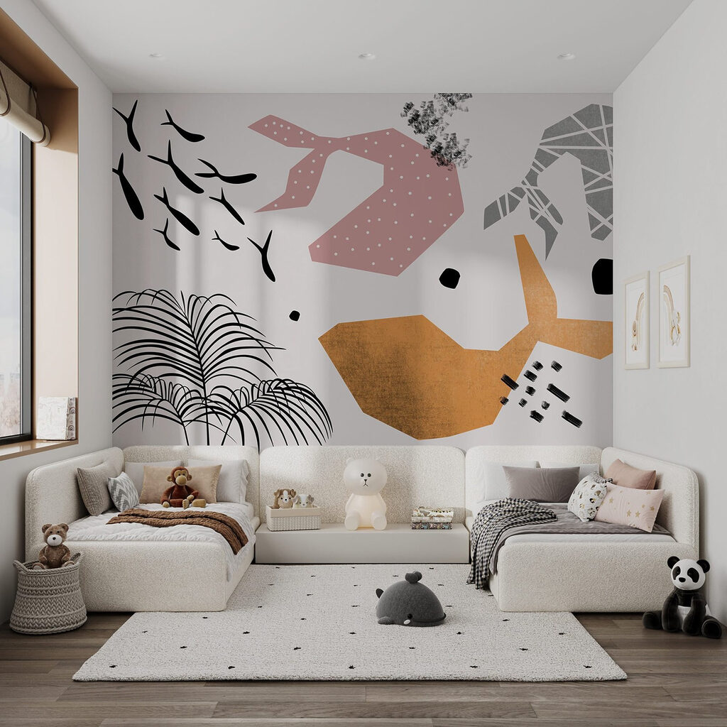 Palm lines over pink — interior 1