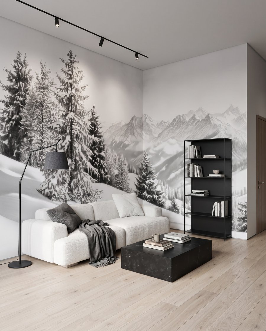 Snowy Pines in an interior