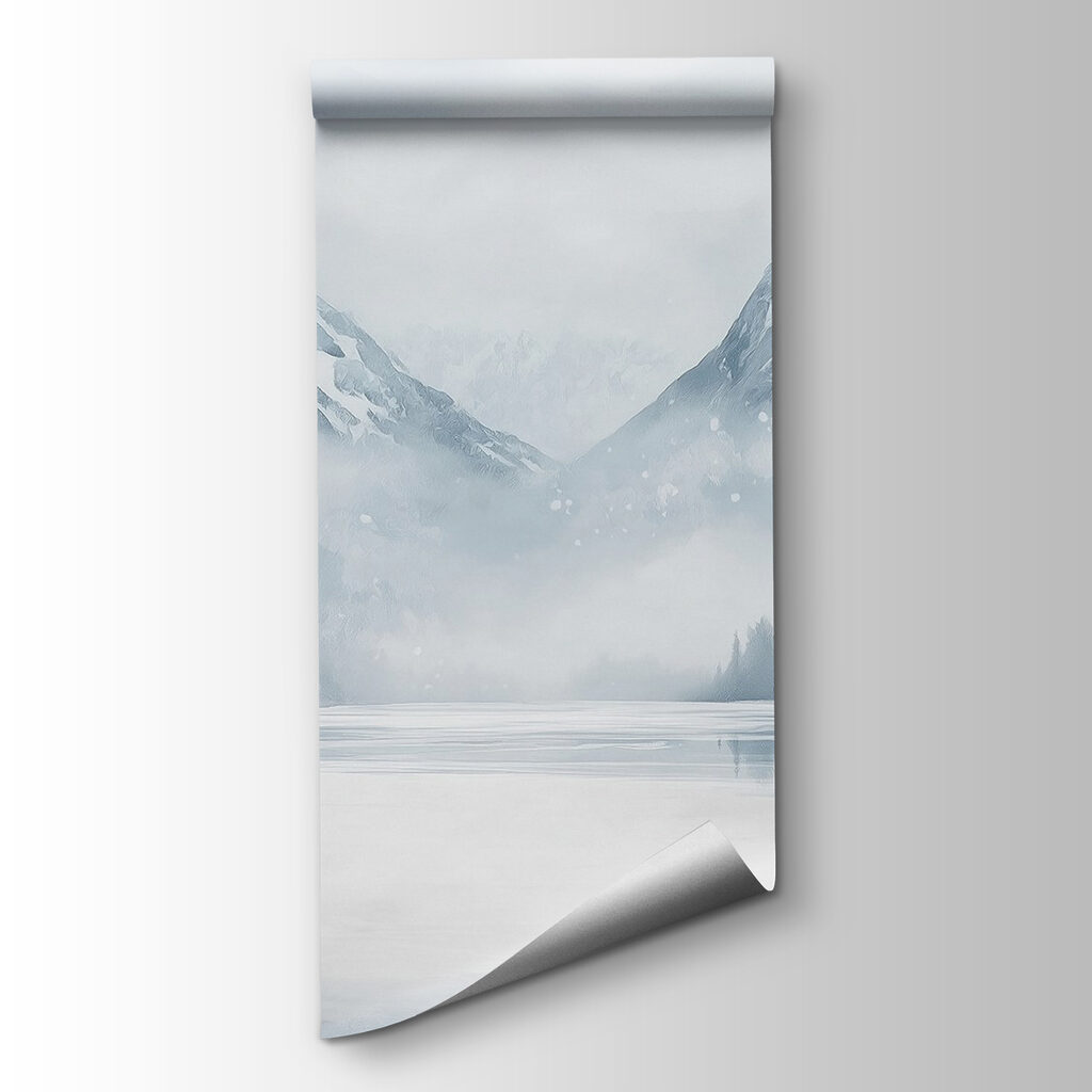 Frozen water between pines — product view