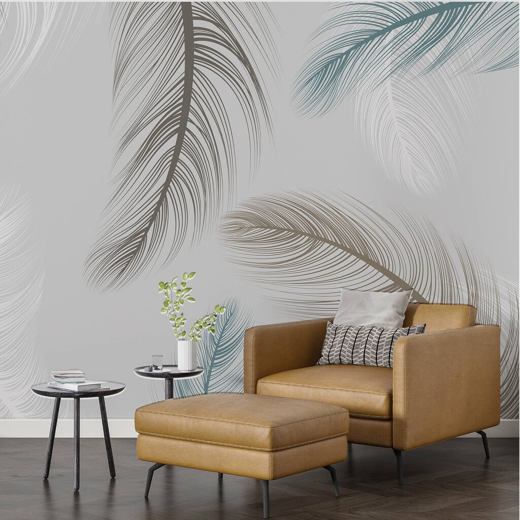 Large feathers turning — interior 2