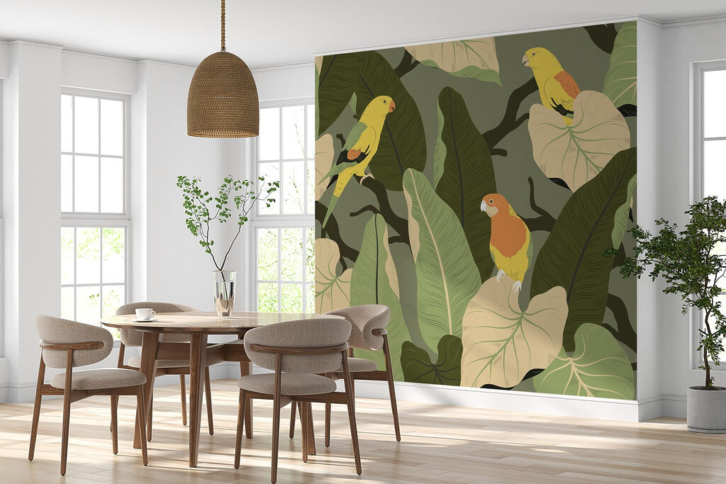 Yellow birds among leaves — interior 7