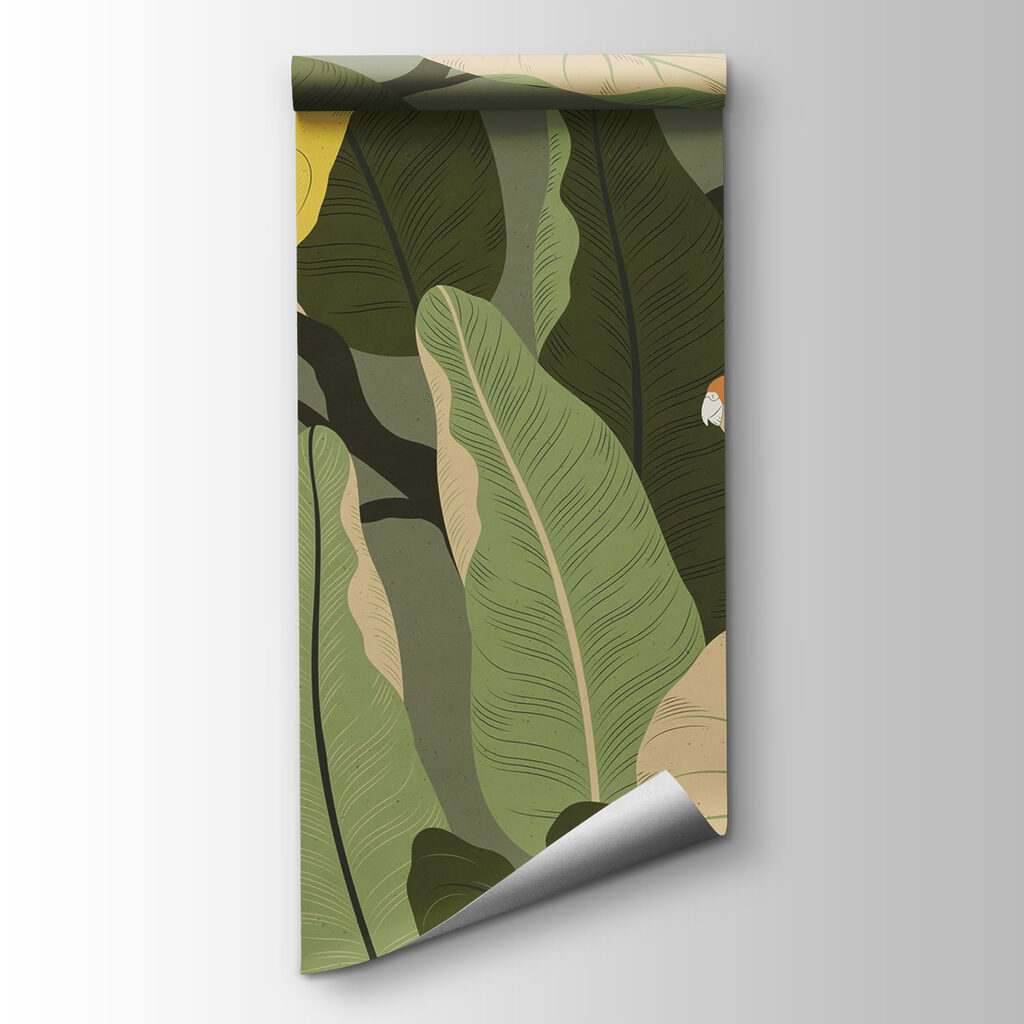Yellow birds among leaves — product view