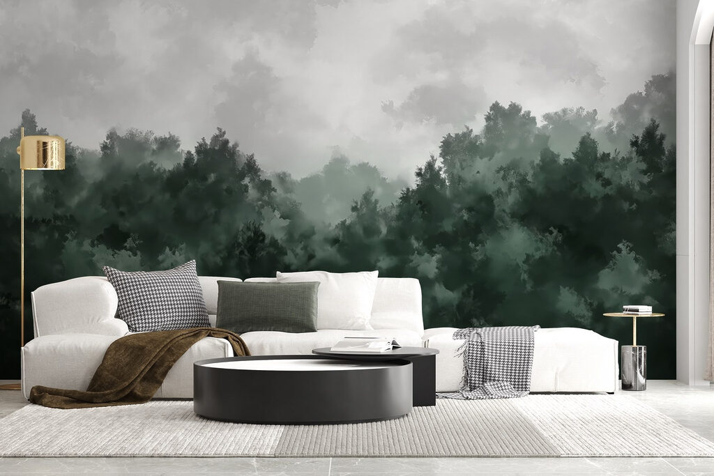 Green forest under clouds — interior 1