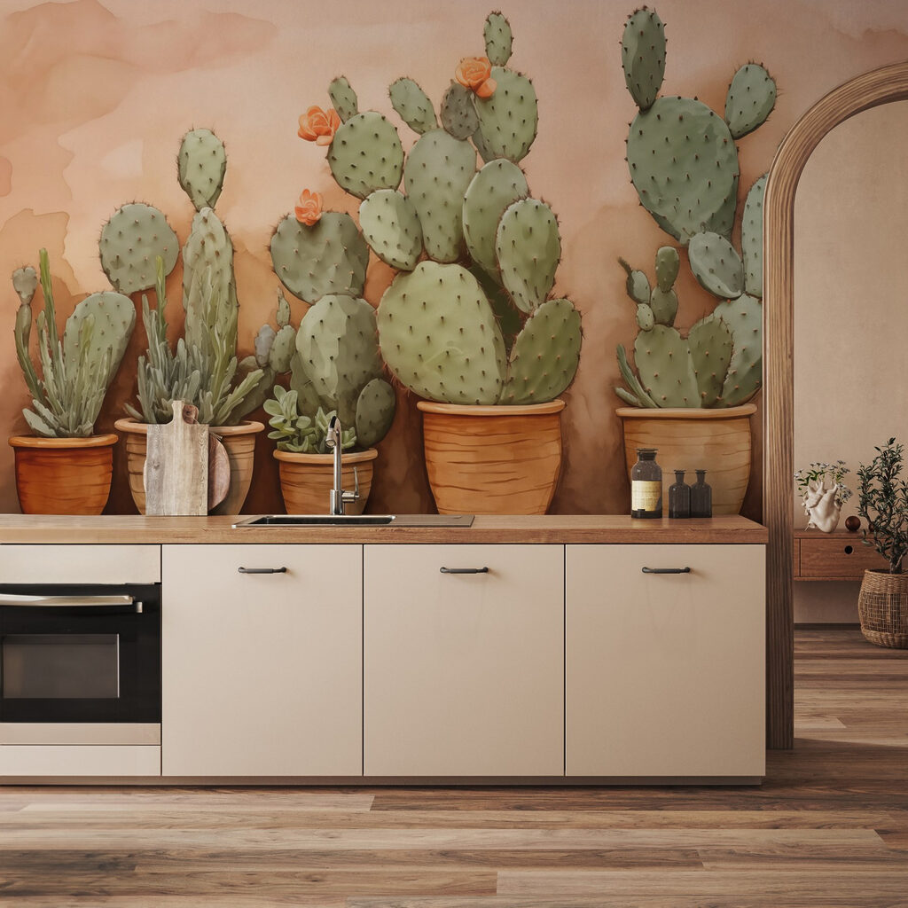 Cacti on soft peach — interior 2