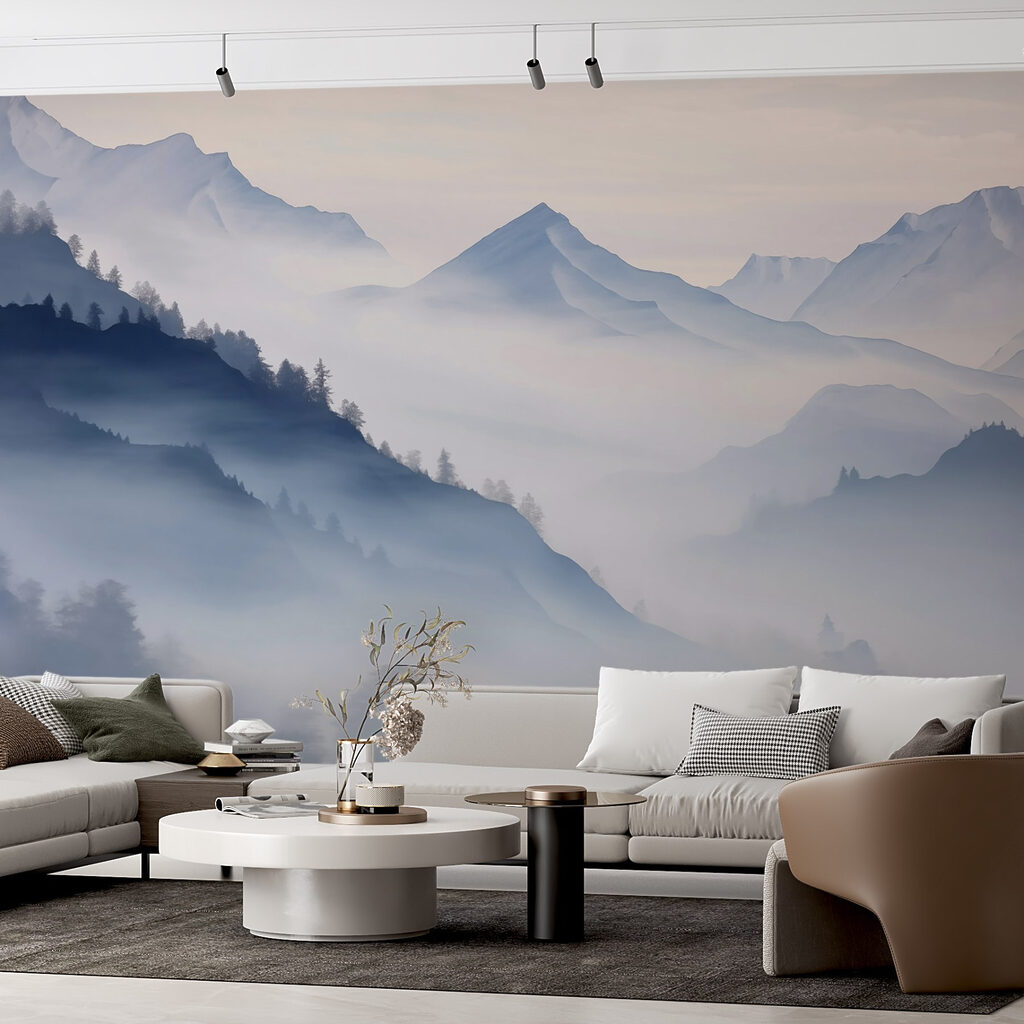 Blue mountains behind forest — interior 2