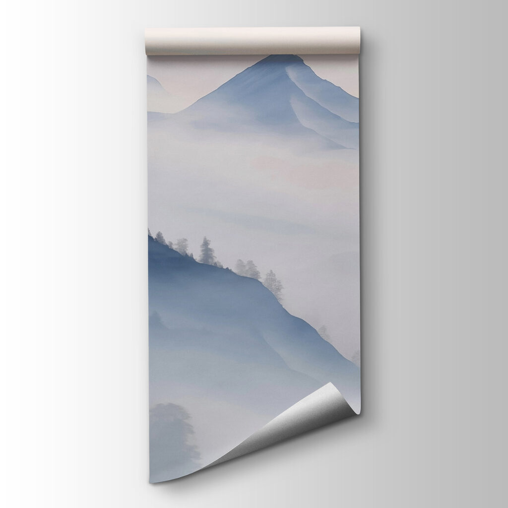 Blue mountains behind forest — product view