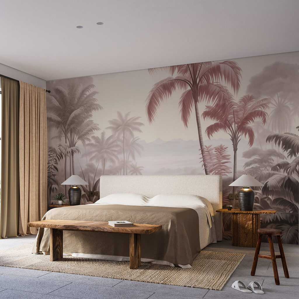 Palms in soft sepia — interior 1