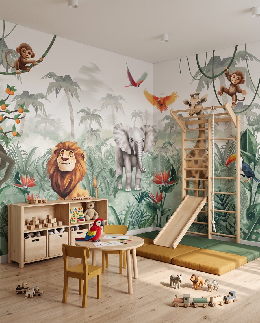 Jungle Friends Together in an interior