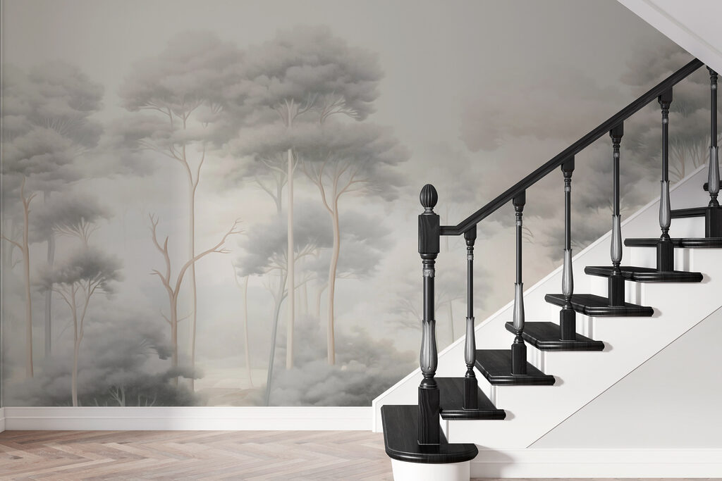 Slender treetops in mist — interior 3