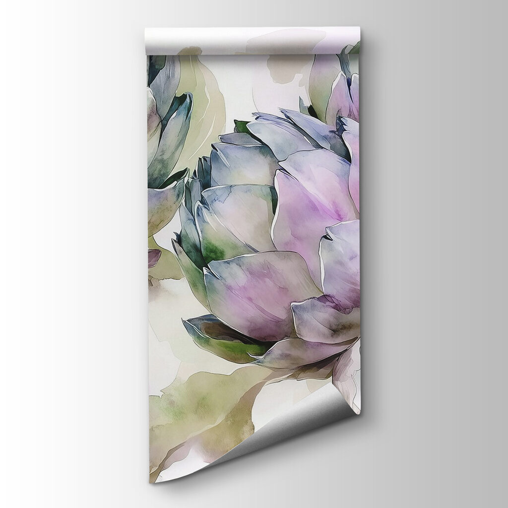 Artichoke flowers in watercolour — product view