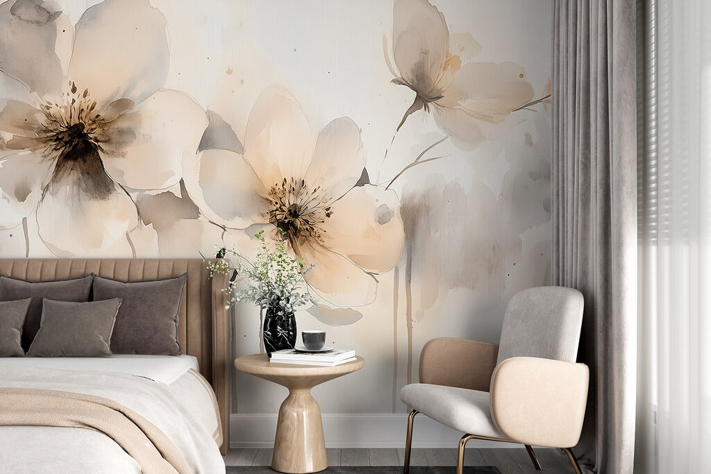 Blooms with paint drops — interior 1
