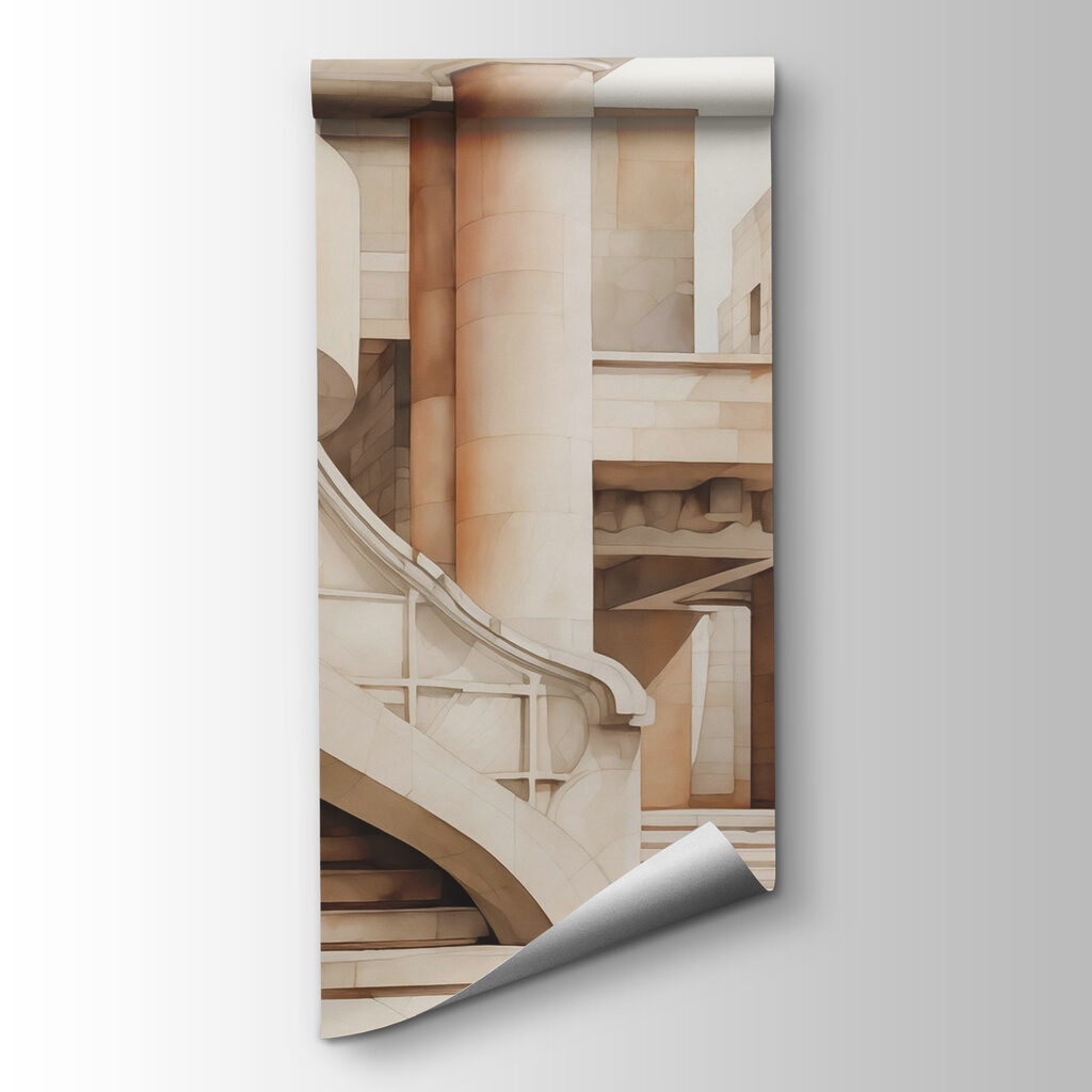 Steps between round columns — product view