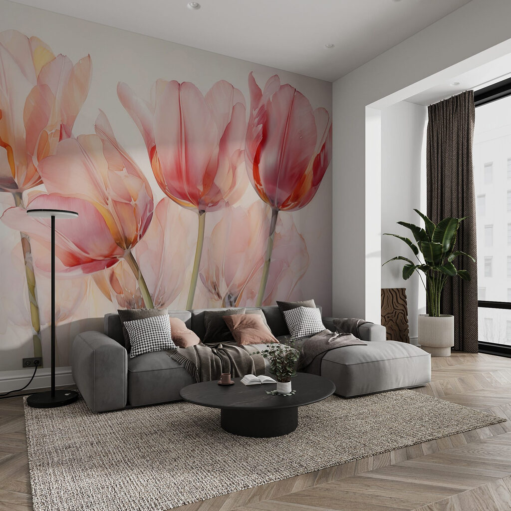 Translucent pink tulips — interior 1