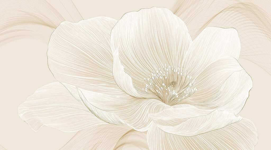 Flower with fine lines — full design
