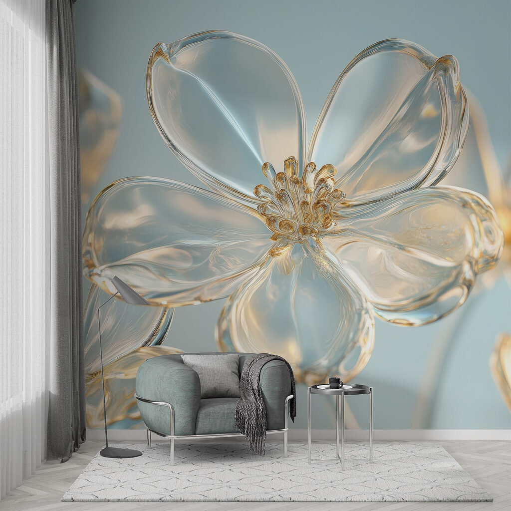 Gold-edged glossy flowers — interior 2