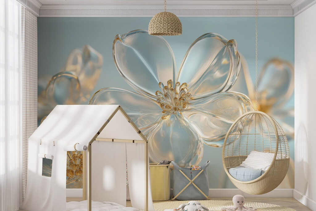 Gold-edged glossy flowers — interior 4
