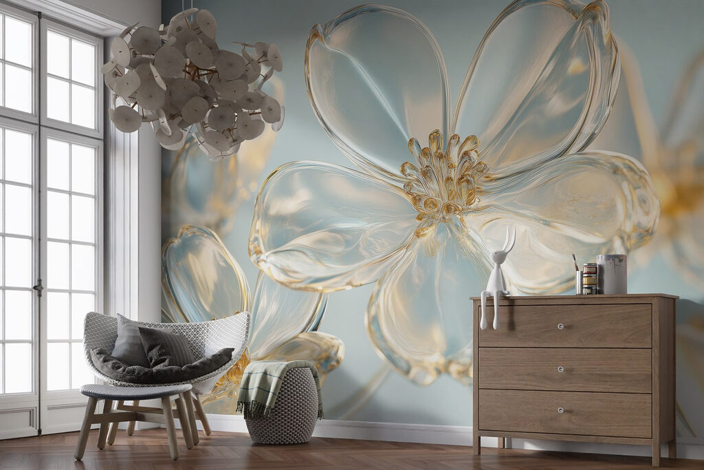 Gold-edged glossy flowers — interior 5