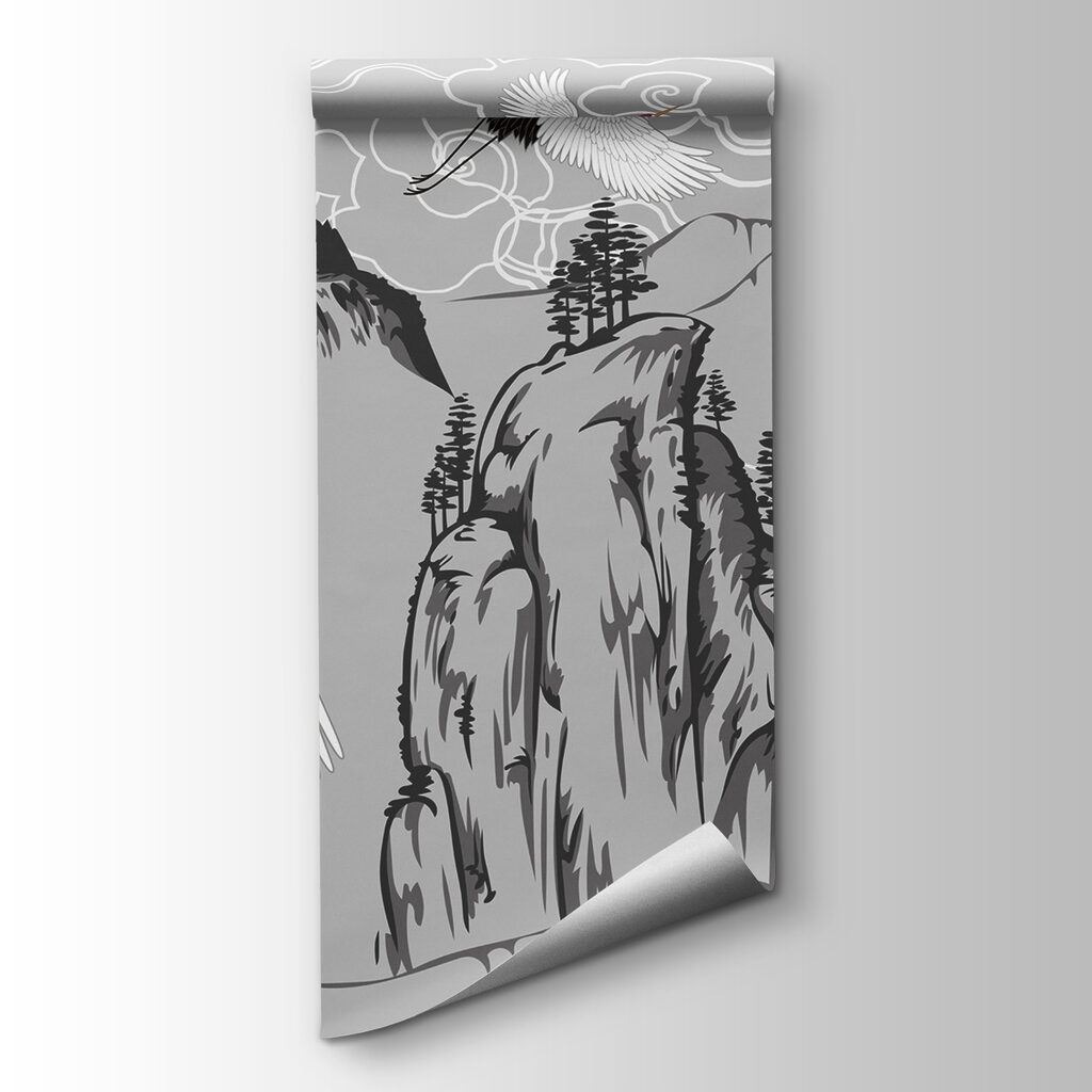 Cranes Above Rocky Peaks — product view