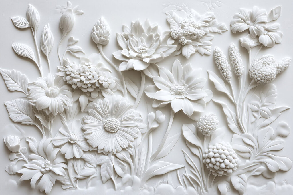 White flowers close together — full design