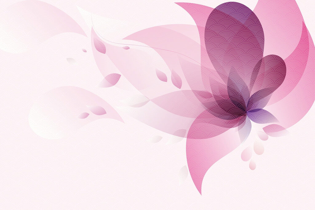 Pink flower cloud — full design