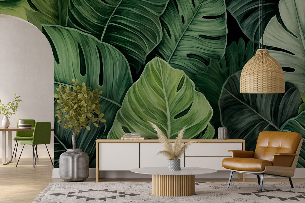 Monstera leaf canopy — interior 1