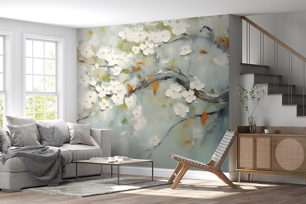 Painted white blossom — interior 2